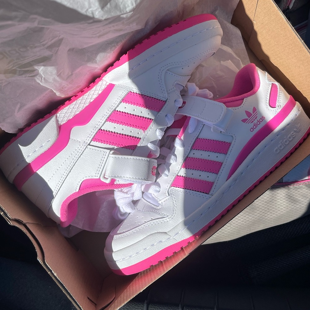 Adidas Pink and White Forum Low